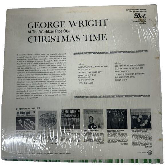George Wright At The Wurlitzer Pipe Organ Christmas Time Album Vinyl Record - Picture 2 of 6